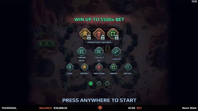 Neon West slot screenshot 2