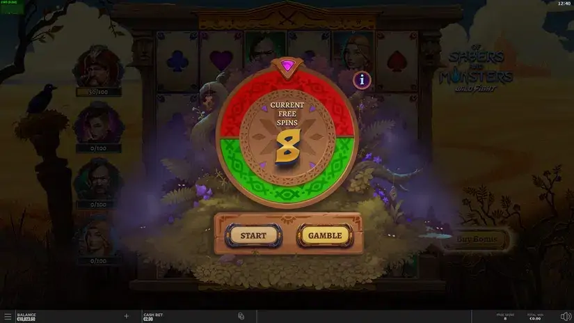 Of Sabers and Monsters slot screenshot 4