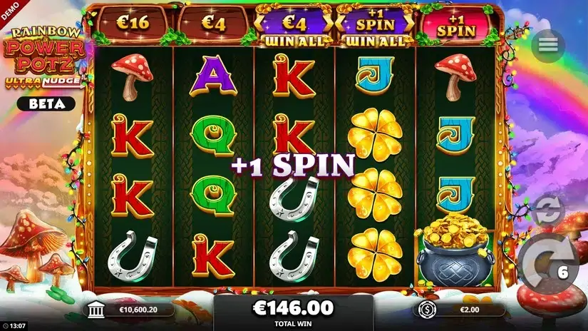 Rainbow Power Pots slot screenshot 6