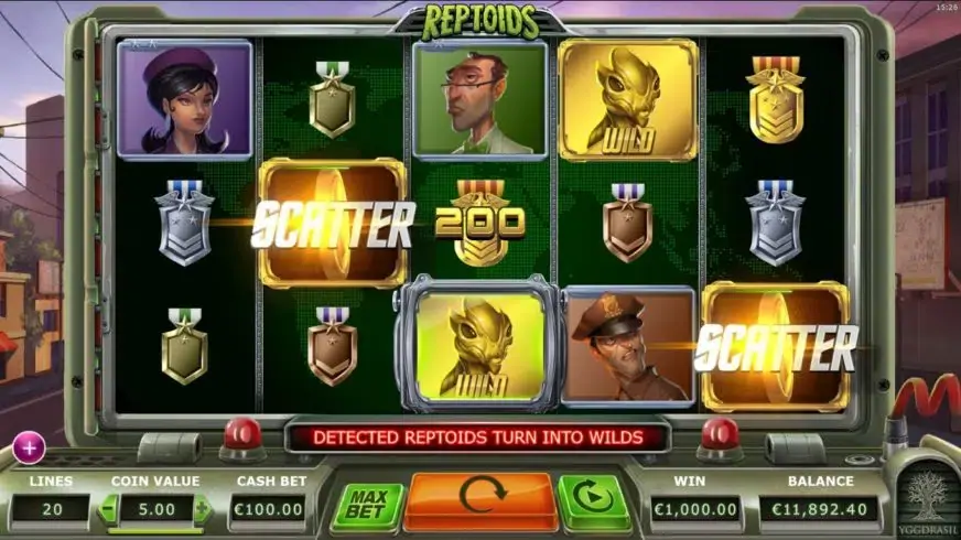 Reptoids slot screenshot 2