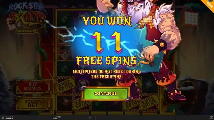 Rock Star Santa MultiMax slot screenshot 3