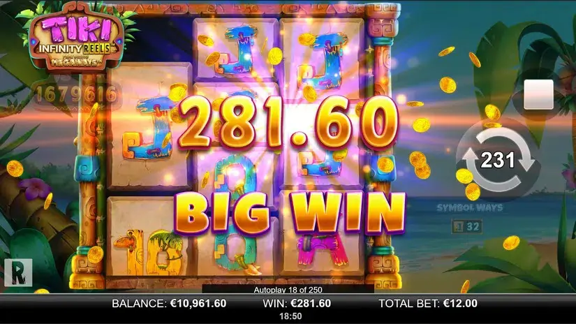 Tiki Infinity Reels Megaways slot screenshot 3