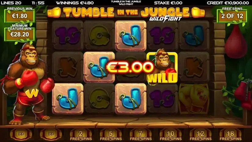 Tumble in the Jungle Wild Fight slot screenshot 4