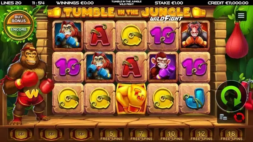 Tumble in the Jungle Wild Fight slot screenshot 1