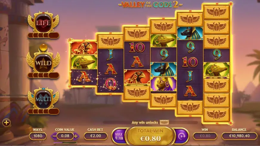 Valley of the Gods 2 slot screenshot 2