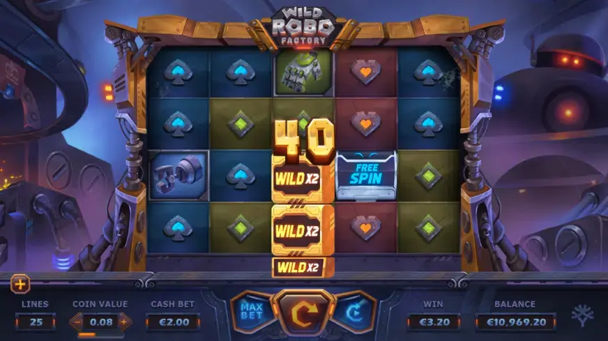 Wild Robo Factory slot screenshot 4